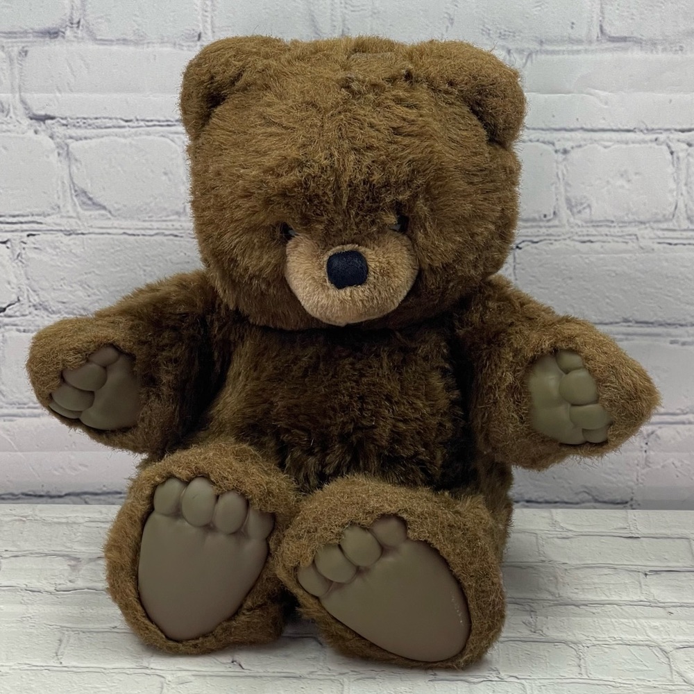 18" Vintage 1986 Applause Zachary Brown Bear Rubber Feet Hands Stuffed Plush